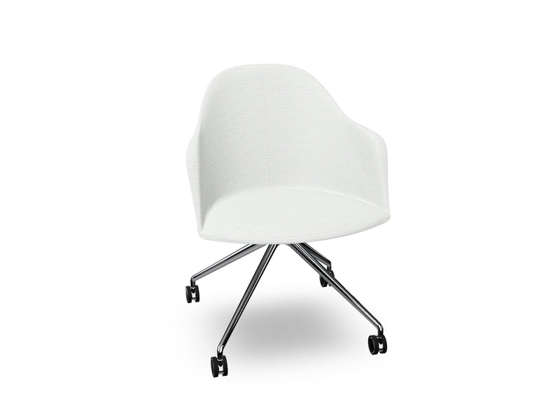 Cila fully upholstered Armchair With Fixed Trestle Base