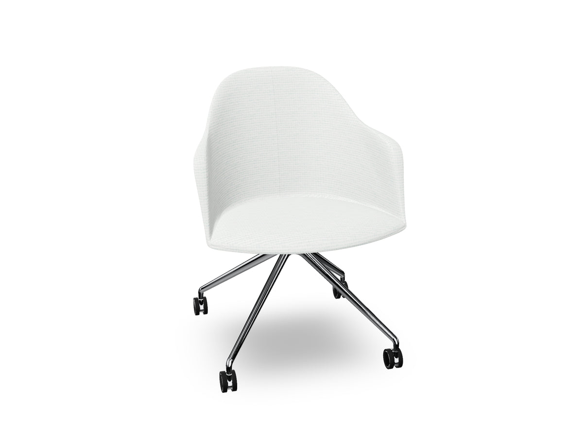 Cila fully upholstered Armchair With Fixed Trestle Base