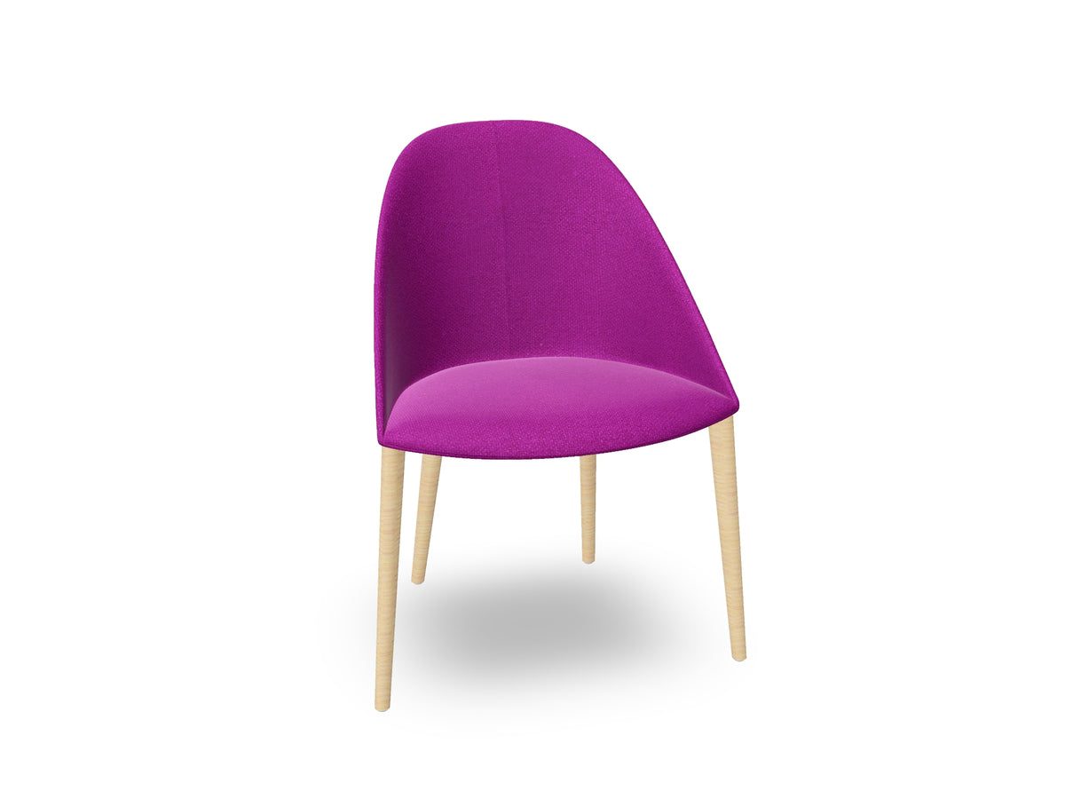 Cila Fully Upholstered Chair With Timber Oak Four-leg Base