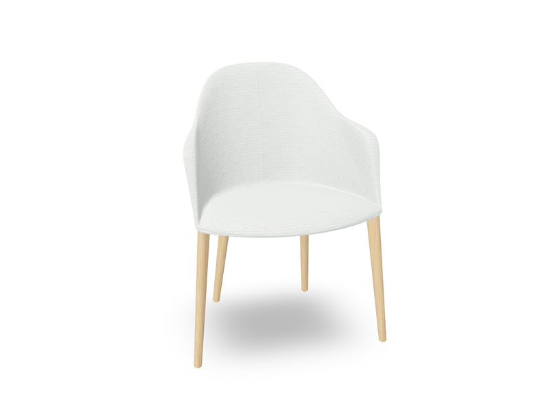 Cila Fully Upholstered Armchair with Timber Oak Four-leg Base