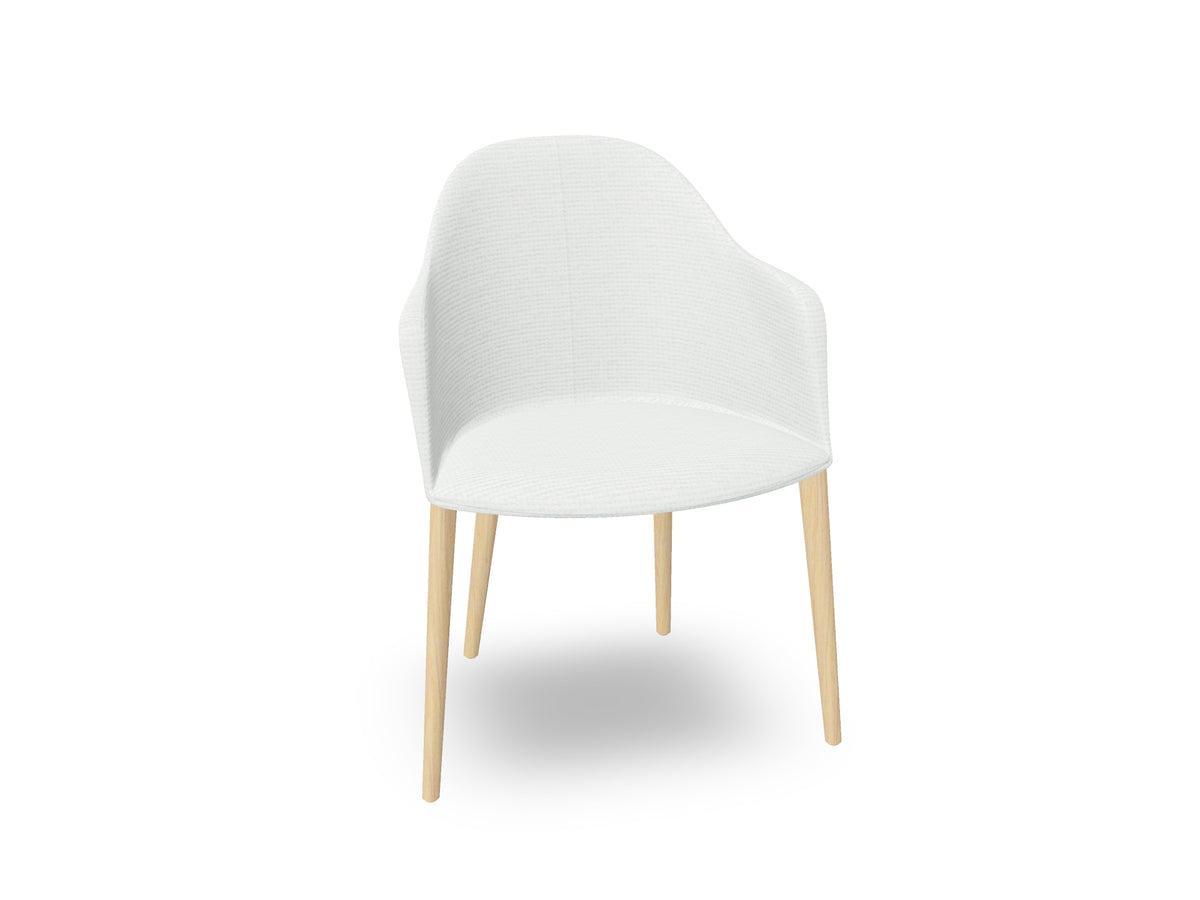 Cila Fully Upholstered Armchair with Timber Oak Four-leg Base