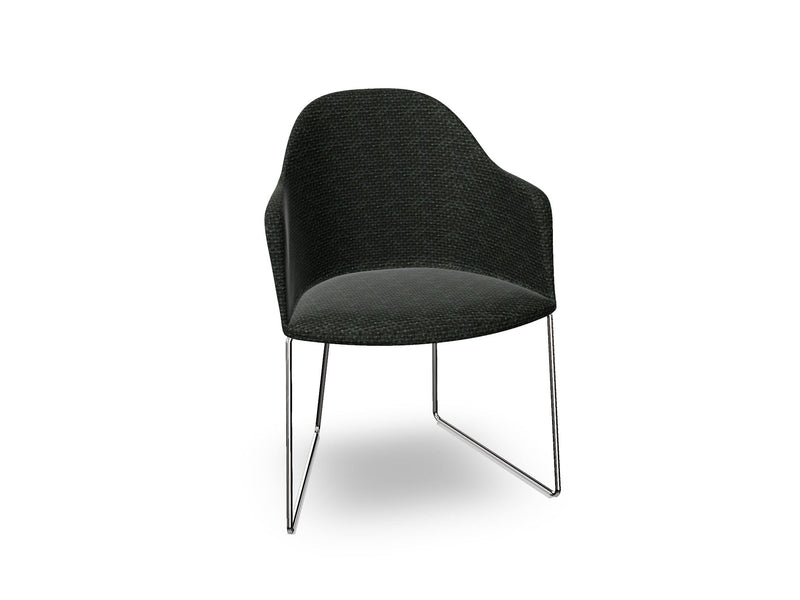 Cila Fully Upholstered Armchair With Sled Base Chairs Arper 