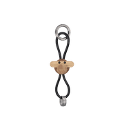 Kay Bojesen Monkey Bag Charm, Teak/Limba (Silver/Black Leather)