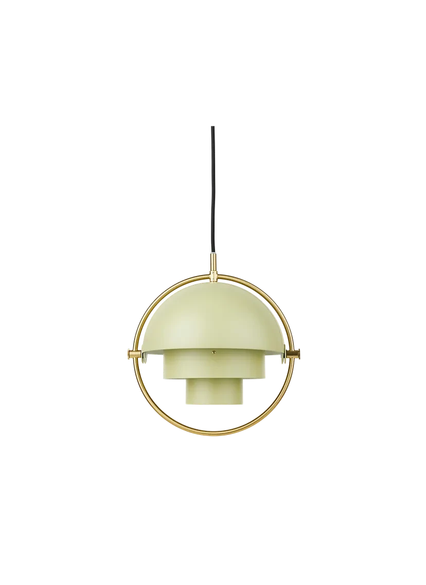 Multi-Lite Pendant Light- Small hanging lamps Gubi Brass Base/Desert sage 