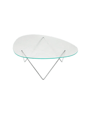 Pedrera Coffee Table Coffee Tables Gubi Chrome Transparent Structured Glass 
