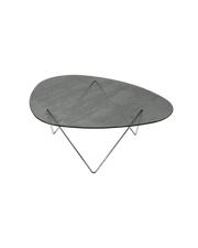 Pedrera Coffee Table Coffee Tables Gubi Chrome Smoke Structured Glass 