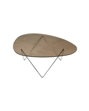 Pedrera Coffee Table Coffee Tables Gubi Chrome Bronze Structured Glass 
