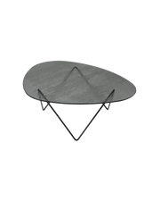 Pedrera Coffee Table Coffee Tables Gubi Black Semi Matt Smoke Structured Glass 