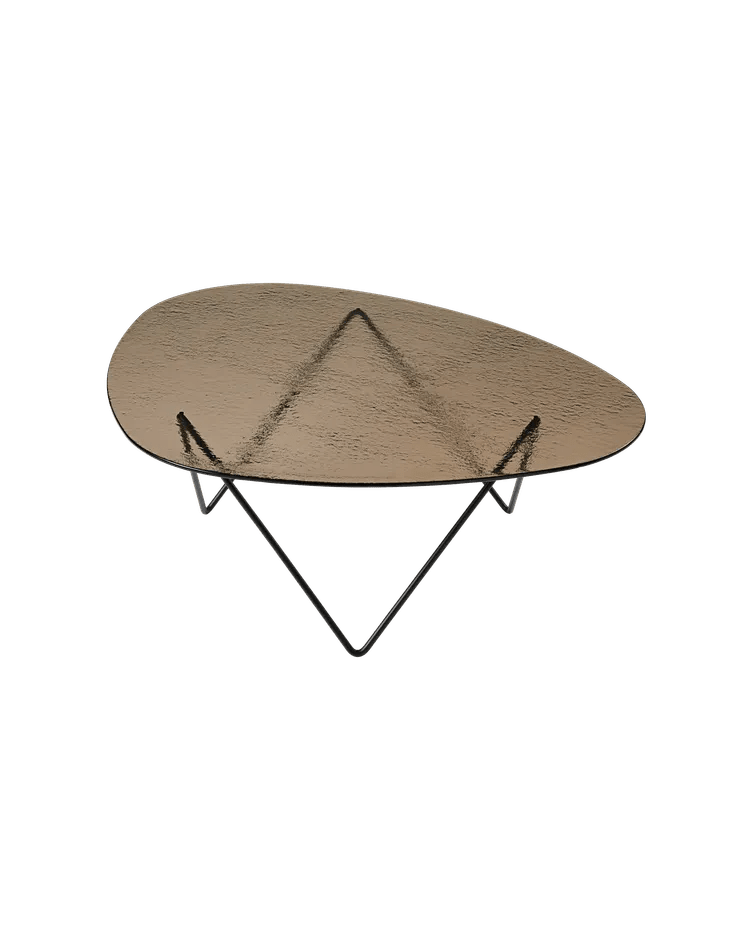 Pedrera Coffee Table Coffee Tables Gubi Black Semi Matt Bronze Structured Glass 
