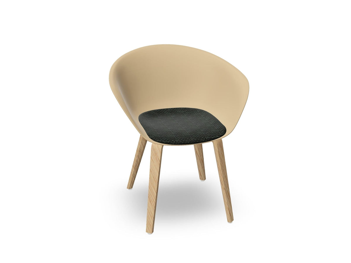 Duna 02 Wood Leg Chair With Seat Cushion Chairs Arper 