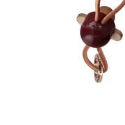 Kay Bojesen Monkey Bag Charm, Painted Oak (Bordeaux/Natural Leather), view 3