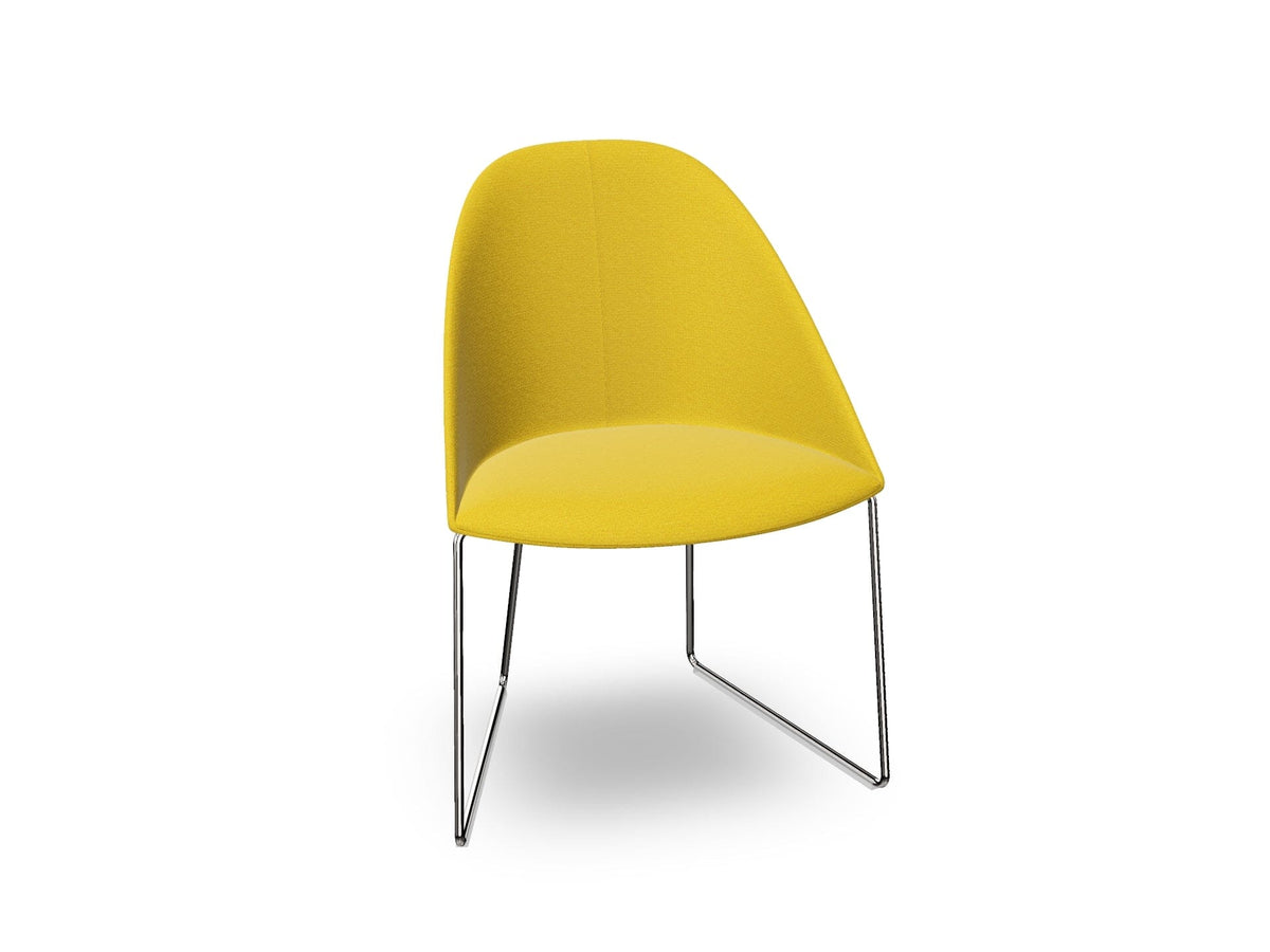 Cila Fully Upholstered Chair With Sled Base Chairs Arper 