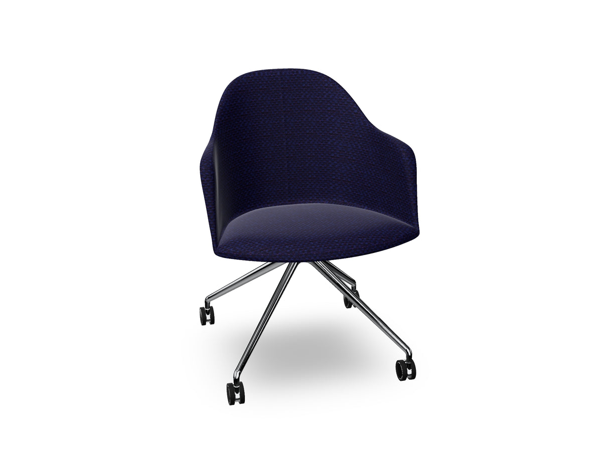 Cila fully upholstered Armchair With Fixed Trestle Base
