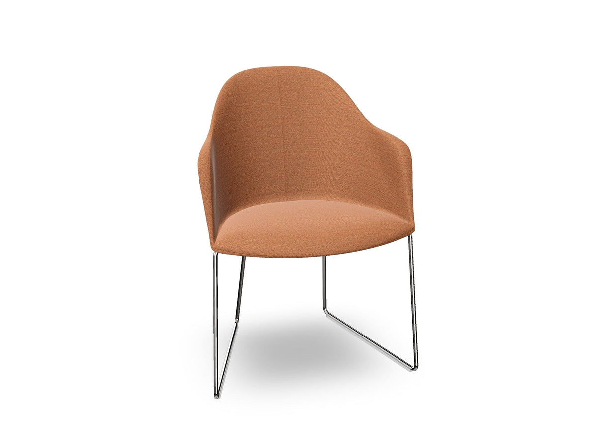 Cila Fully Upholstered Armchair With Sled Base Chairs Arper 