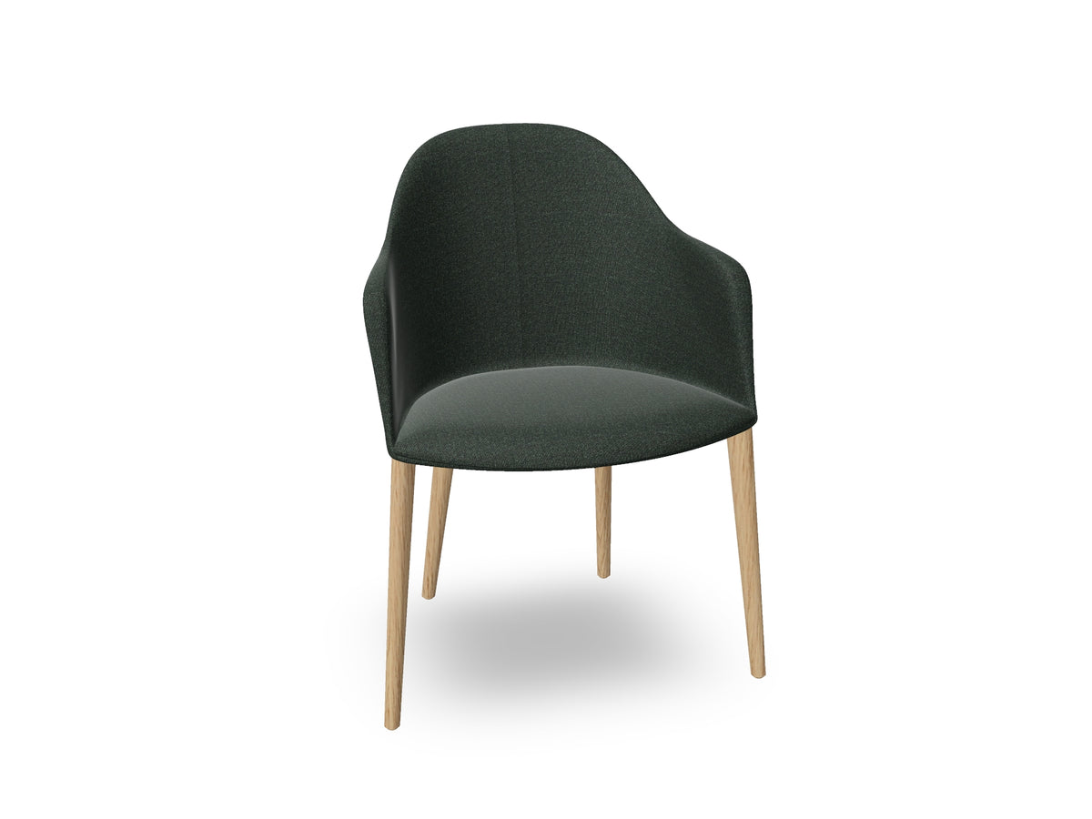 Cila Fully Upholstered Armchair with Timber Oak Four-leg Base