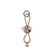 Kay Bojesen Monkey Bag Charm, Painted Oak (Dark Grey/Natural Leather), view 2