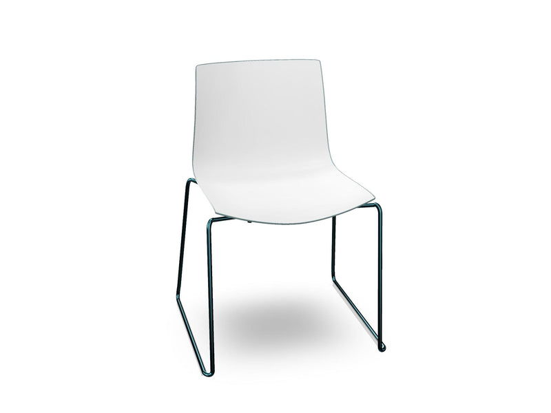 Catifa 46 Polypropylene Bi-Color Sled Base Chair Side/Dining Arper 