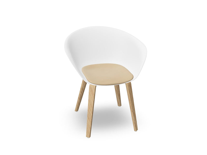 Duna 02 Wood Leg Chair With Seat Cushion Chairs Arper 