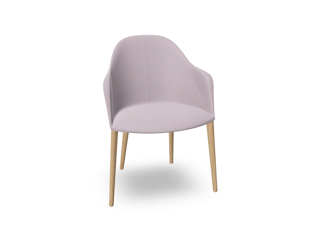 Cila Fully Upholstered Armchair with Timber Oak Four-leg Base