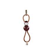 Kay Bojesen Bird Bag Charm, Painted Beech (Bordeaux/Natural Leather)