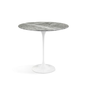 Saarinen Side Table - 22” Oval side/end table Knoll White Grey marble, Satin finish 