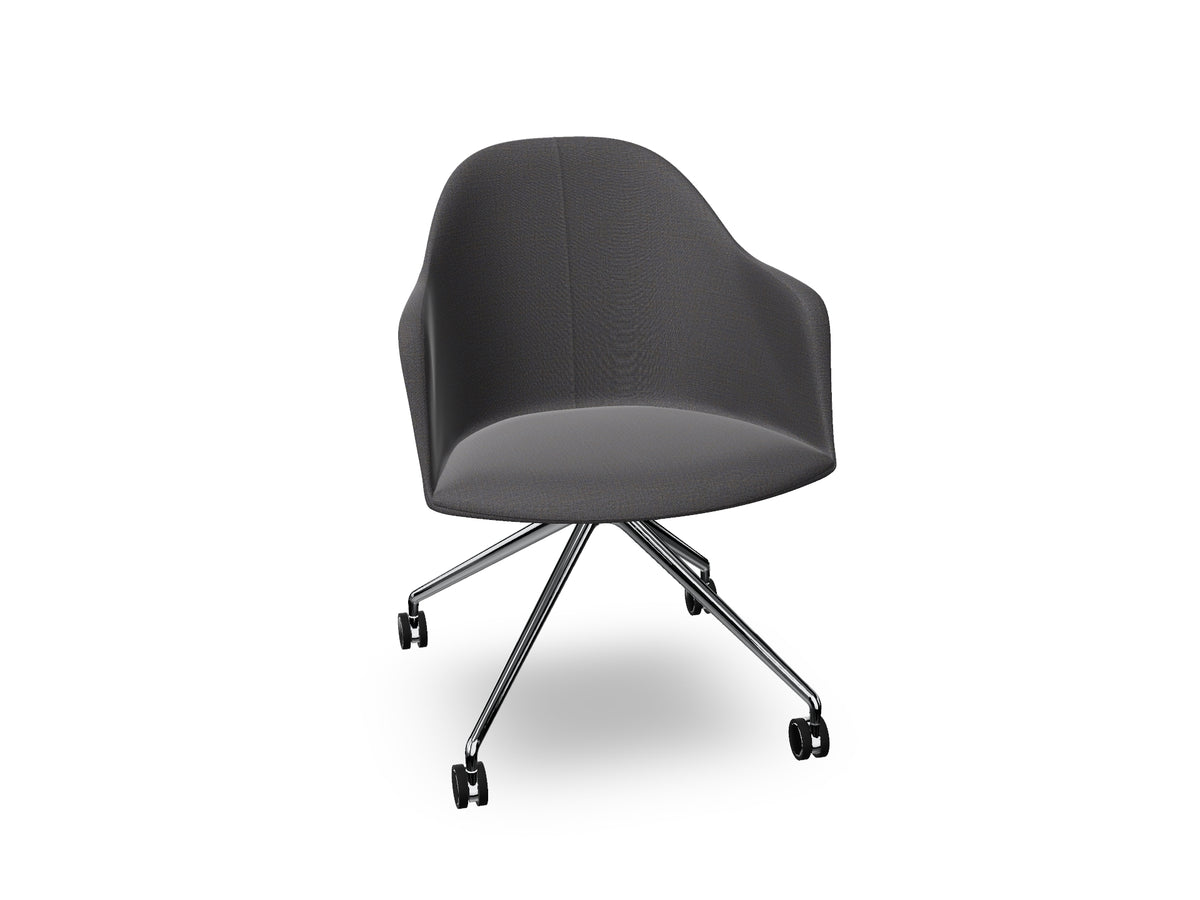 Cila fully upholstered Armchair With Fixed Trestle Base
