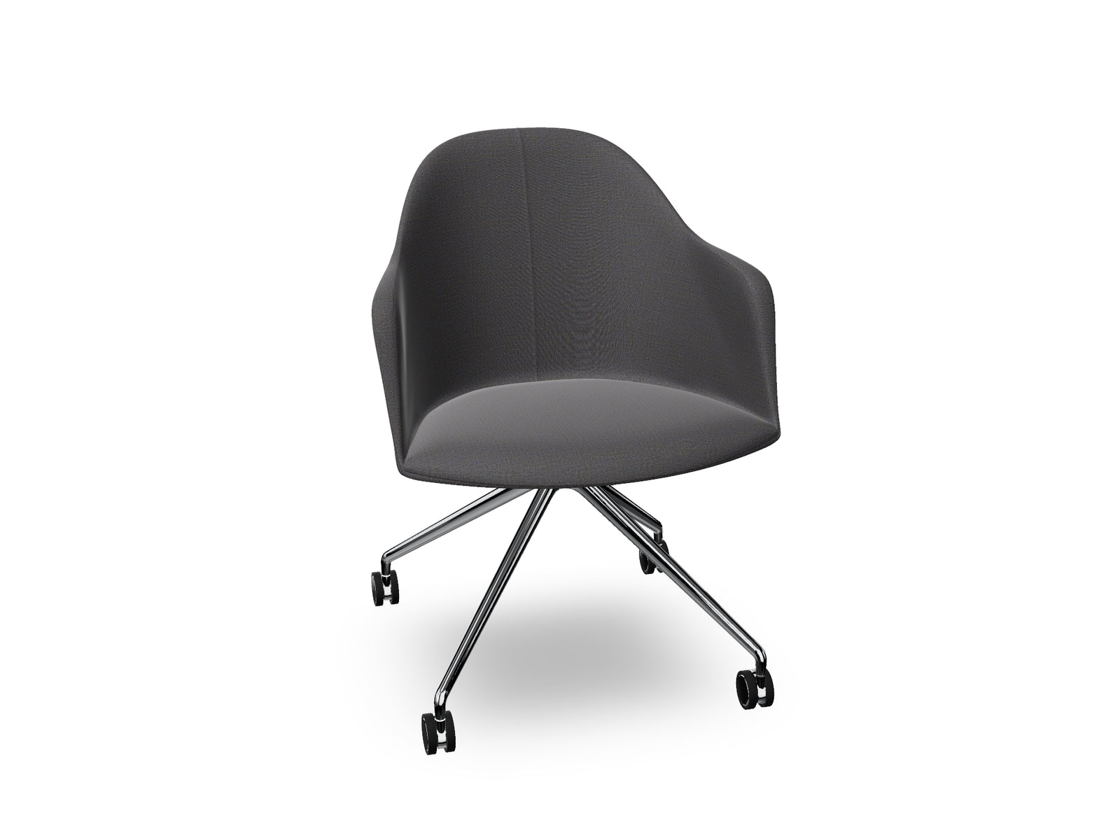 Cila fully upholstered Armchair With Fixed Trestle Base