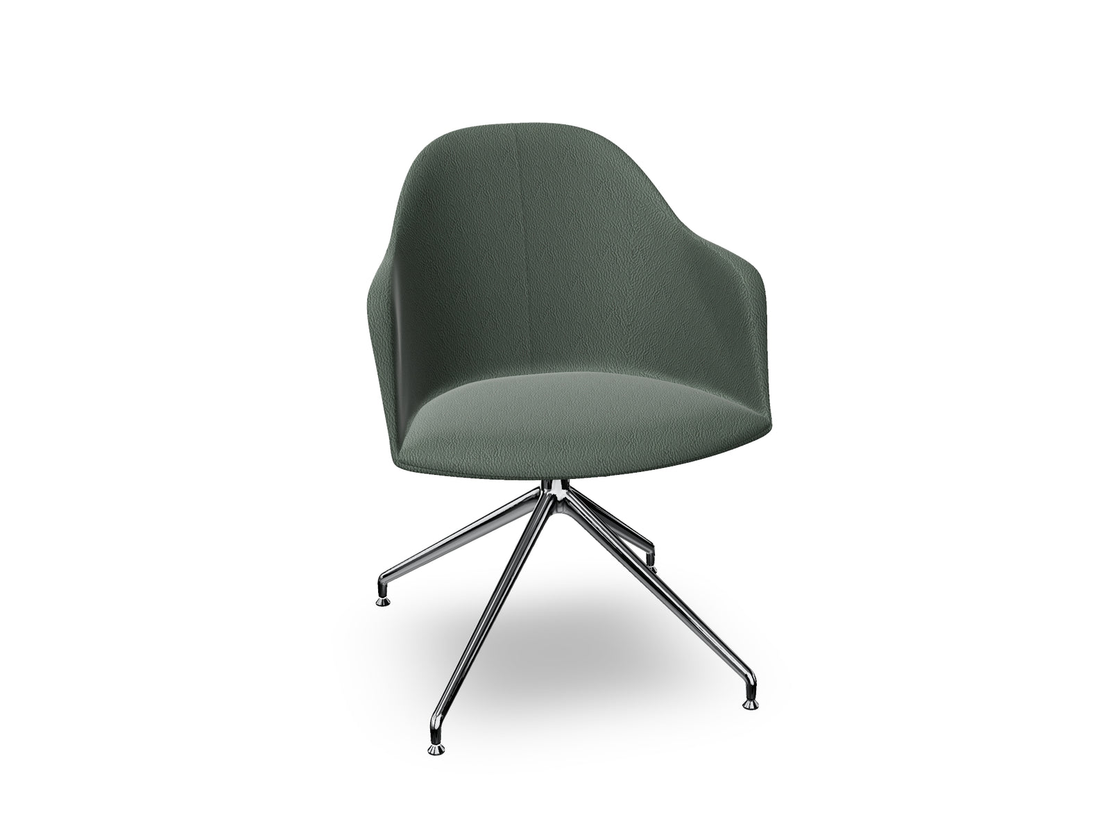 Cila Fully Upholstered Armchair With Swivel Trestle Base