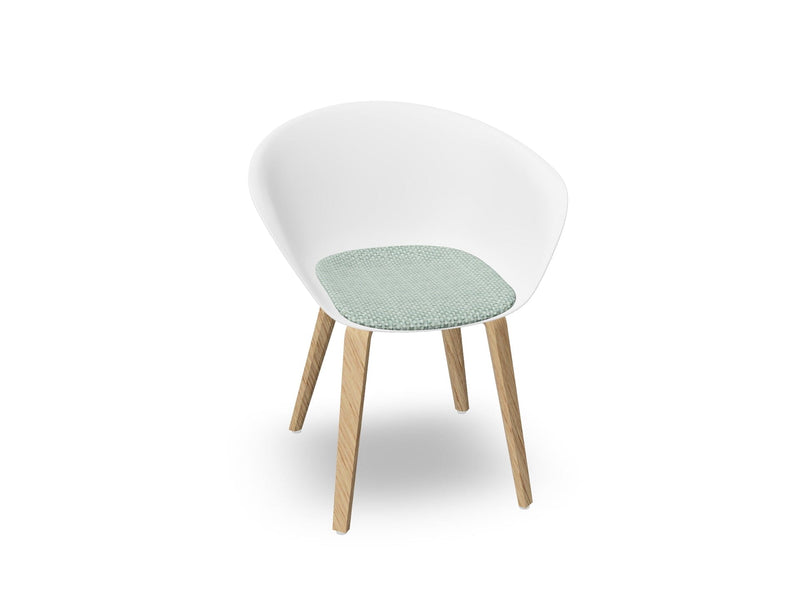 Duna 02 Wood Leg Chair With Seat Cushion Chairs Arper 