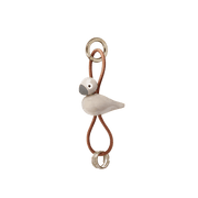 Kay Bojesen Bird Bag Charm, Painted Beech (Sand/Natural Leather), view 2