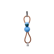 Kay Bojesen Bird Bag Charm, Painted Beech (Blue/Natural Leather)