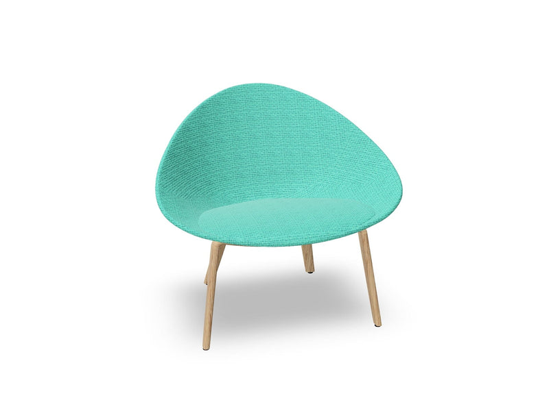 Adell 4 Leg Wood Lounge Chair With Fully Upholstered lounge chair Arper 