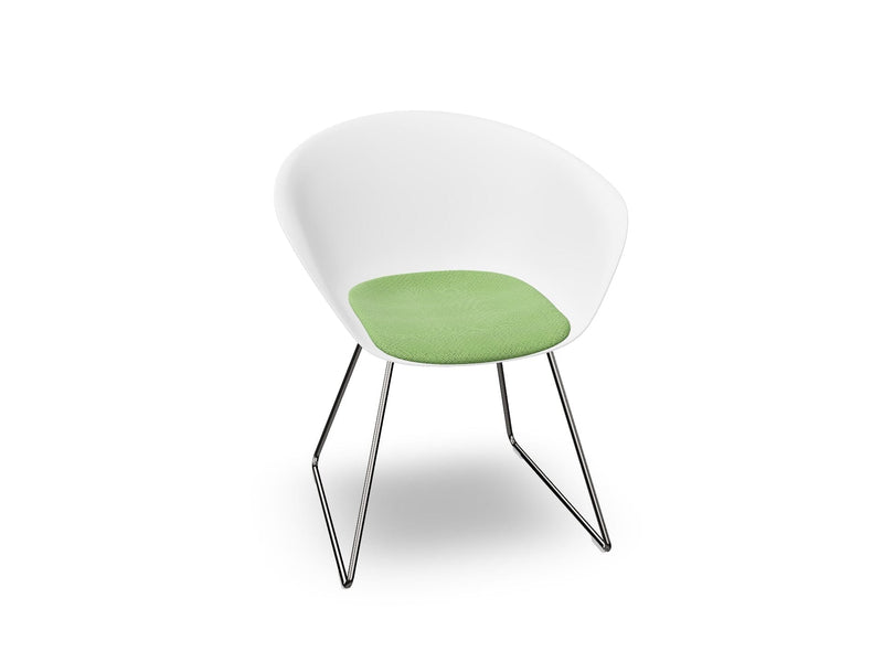 Duna 02 Sled Base Chair With Seat Cushion Chairs Arper 