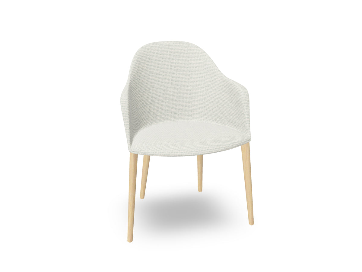 Cila Fully Upholstered Armchair with Timber Oak Four-leg Base