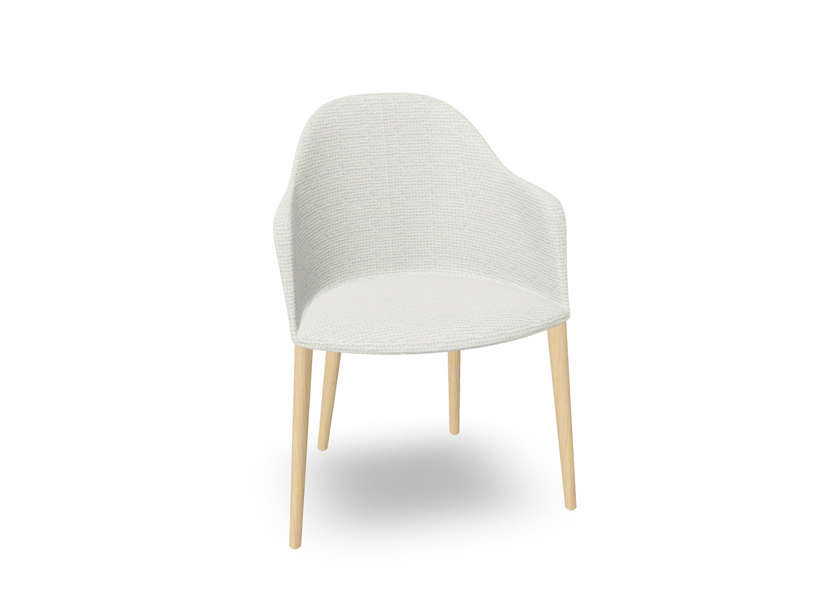 Cila Fully Upholstered Armchair with Timber Oak Four-leg Base
