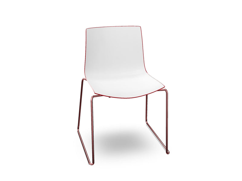 Catifa 46 Polypropylene Bi-Color Sled Base Chair Side/Dining Arper 