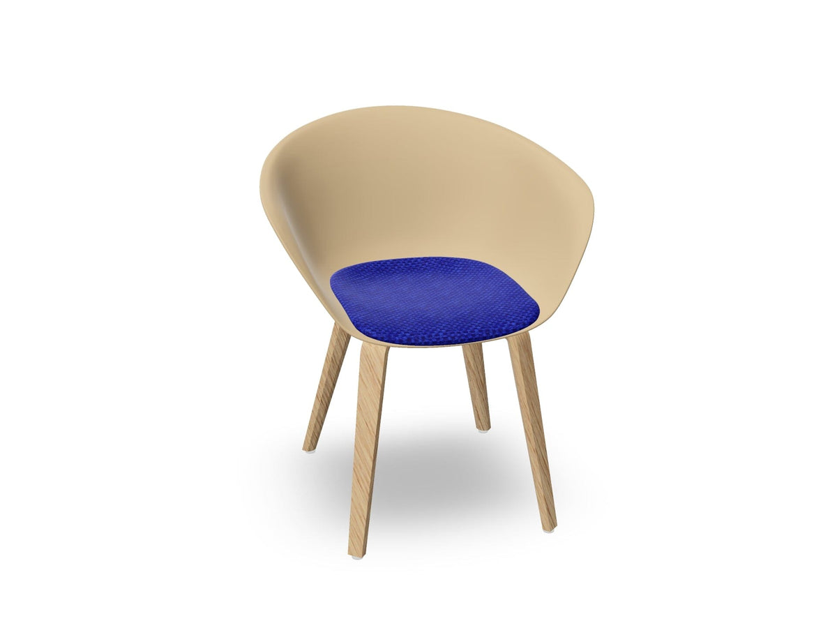 Duna 02 Wood Leg Chair With Seat Cushion Chairs Arper 
