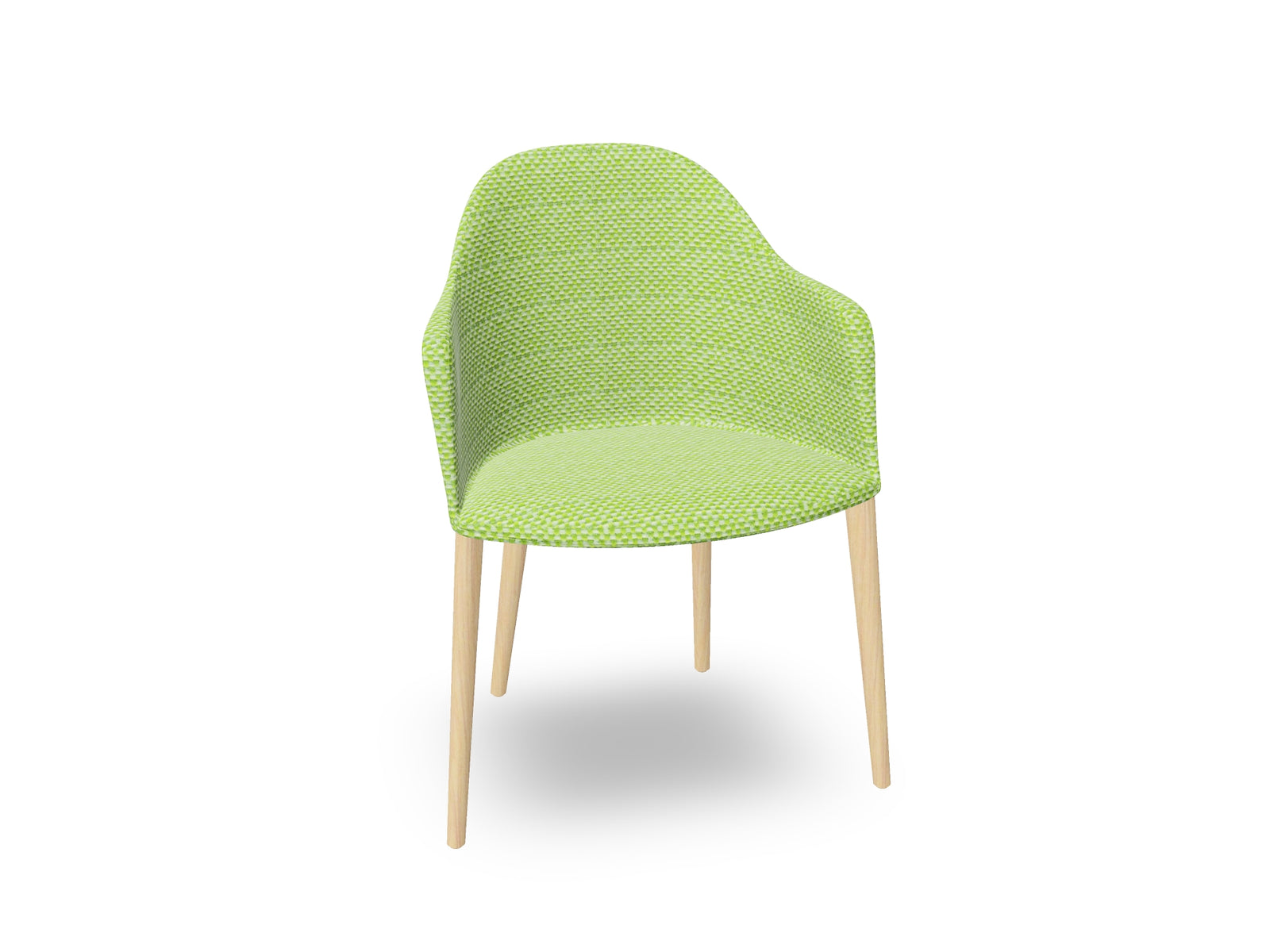Cila Fully Upholstered Armchair with Timber Oak Four-leg Base