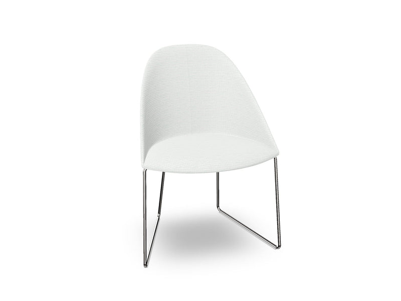 Cila Fully Upholstered Chair With Sled Base Chairs Arper 