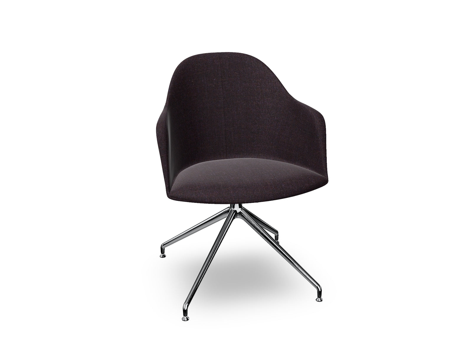 Cila Fully Upholstered Armchair With Swivel Trestle Base