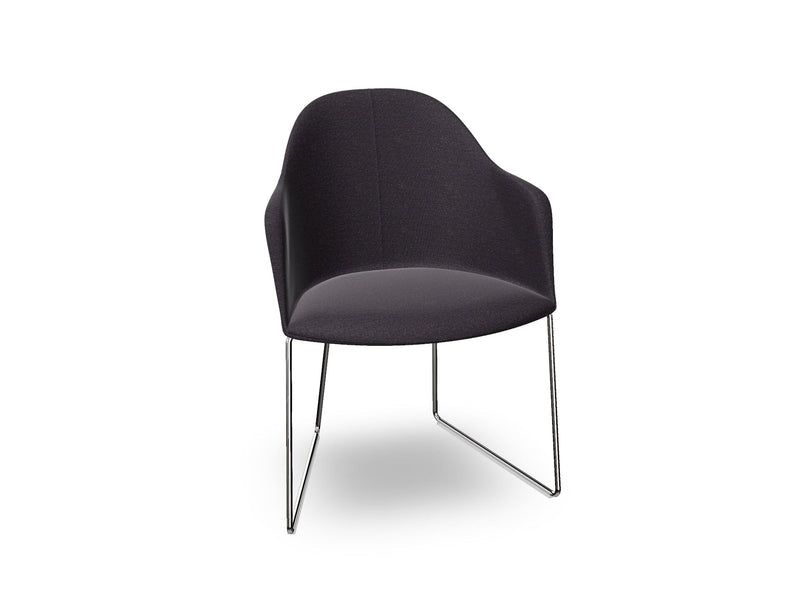 Cila Fully Upholstered Armchair With Sled Base Chairs Arper 