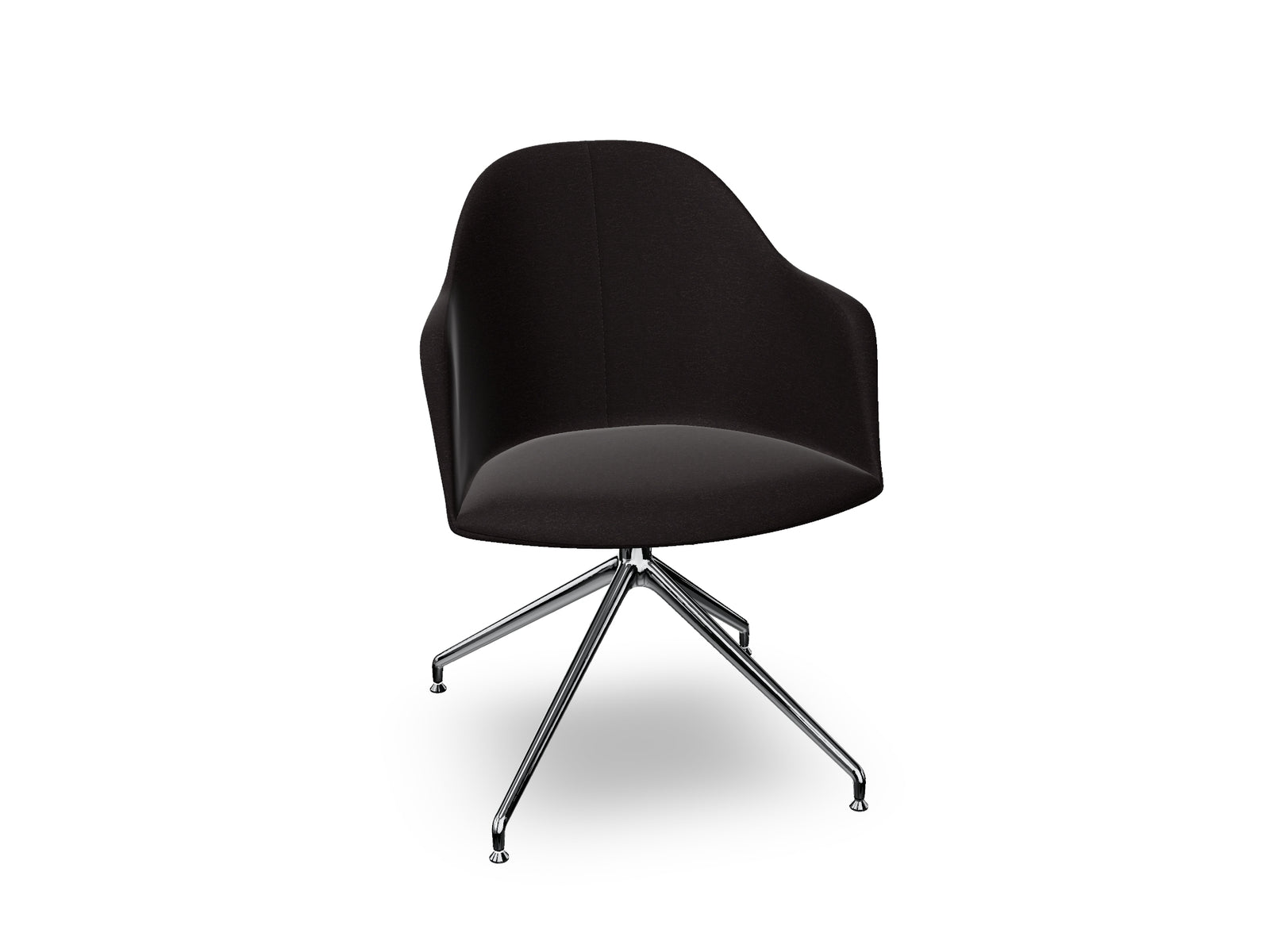 Cila Fully Upholstered Armchair With Swivel Trestle Base