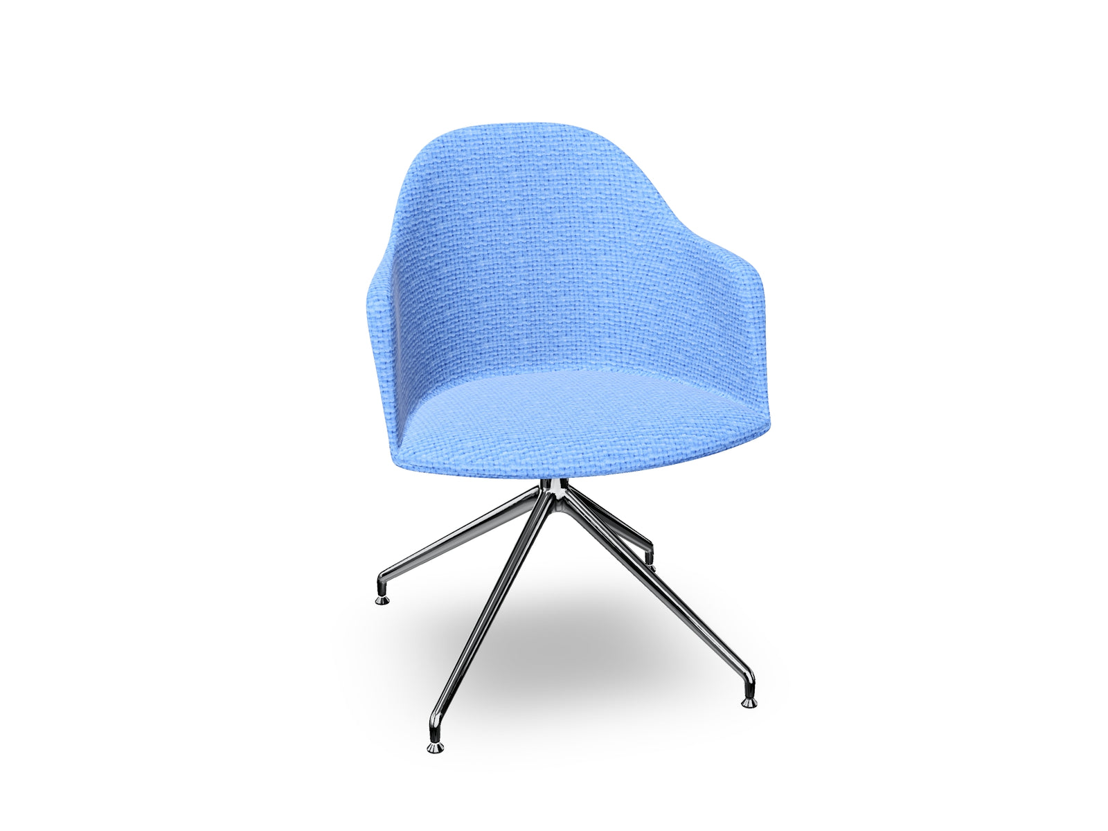 Cila Fully Upholstered Armchair With Swivel Trestle Base