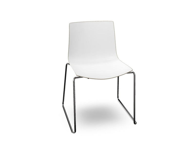 Catifa 46 Polypropylene Bi-Color Sled Base Chair Side/Dining Arper 