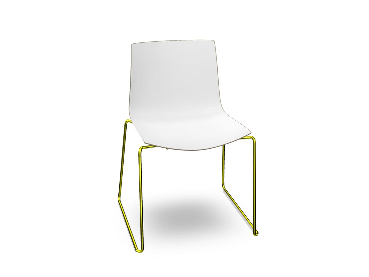 Catifa 46 Polypropylene Bi-Color Sled Base Chair Side/Dining Arper 