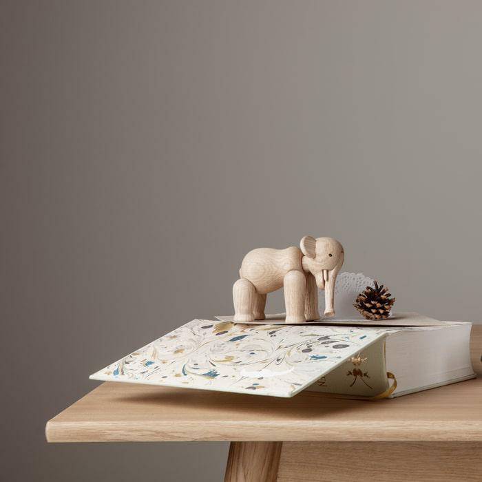 Kay Bojesen Elephant, Oak, styled view