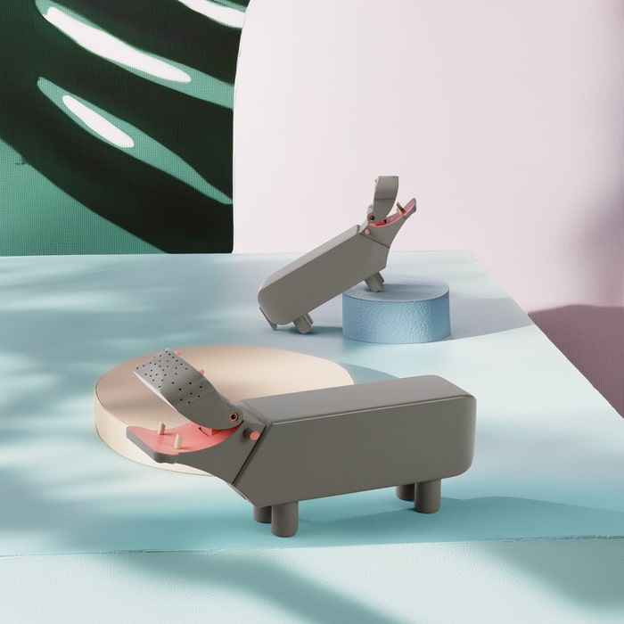 Kay Bojesen Hippo, Grey, view 4