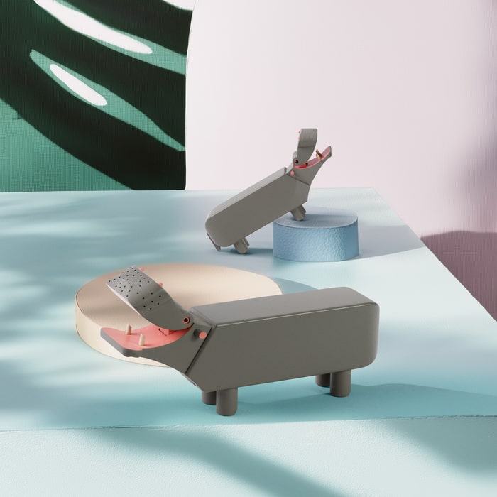 Kay Bojesen Liliput Hippo, Grey, view 5
