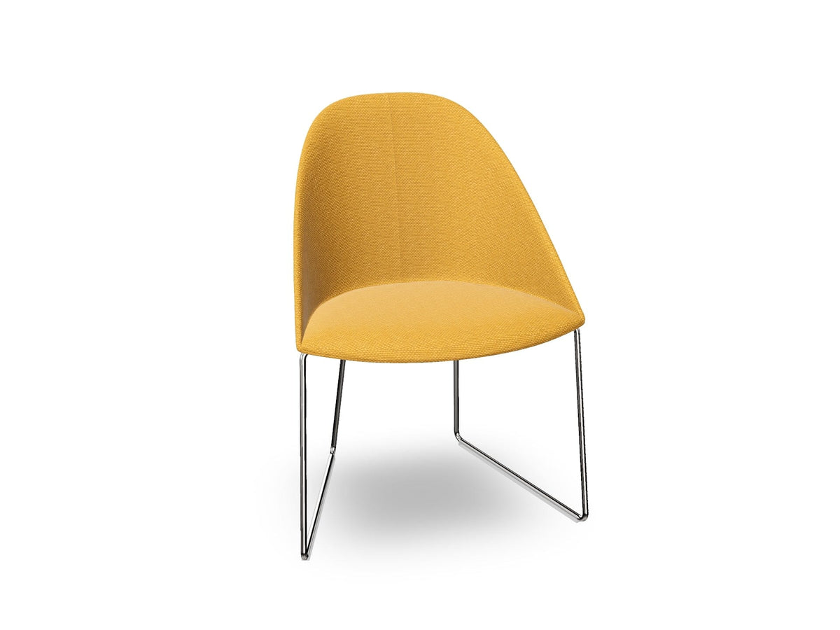 Cila Fully Upholstered Chair With Sled Base Chairs Arper 