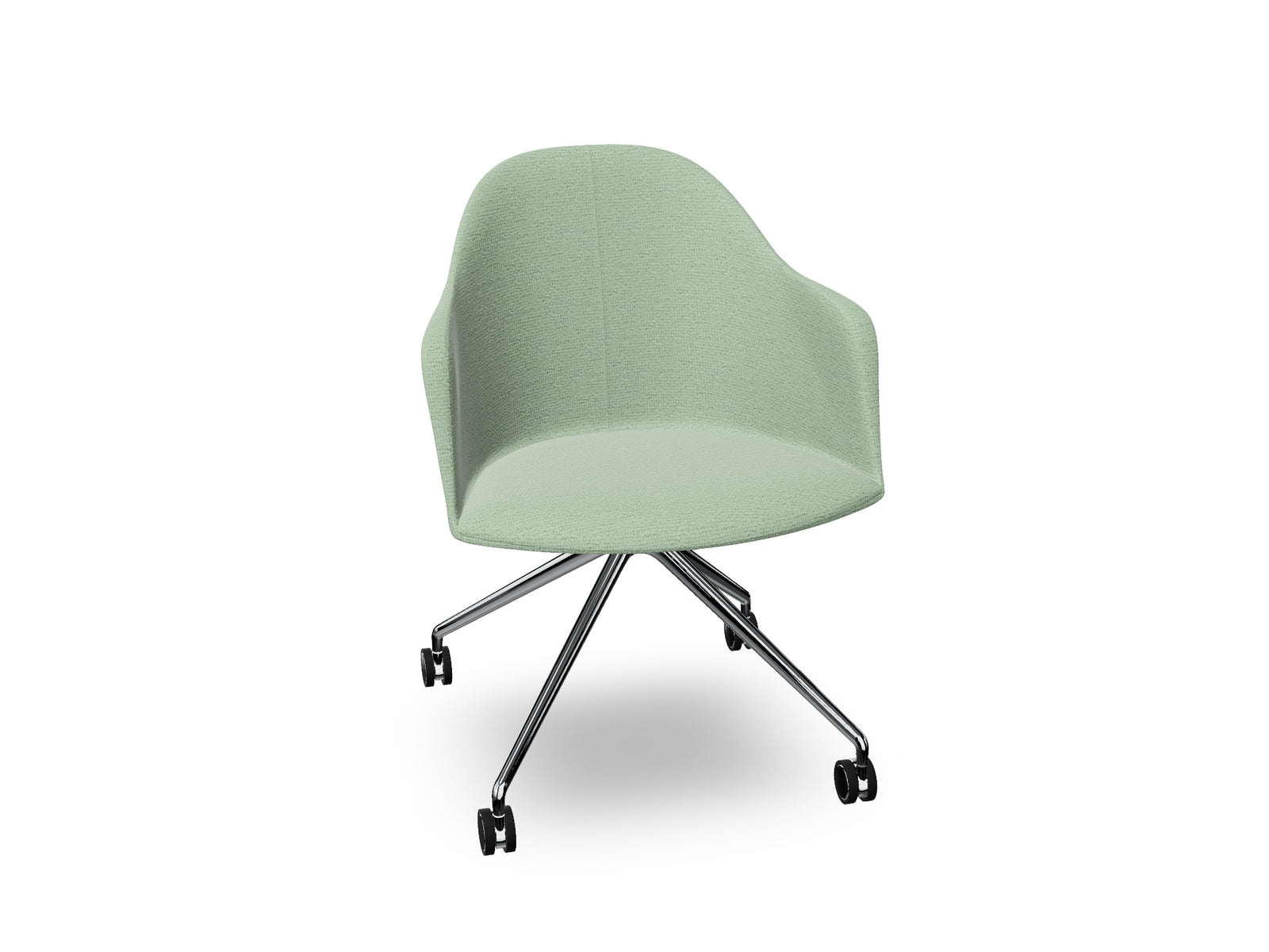 Cila fully upholstered Armchair With Fixed Trestle Base